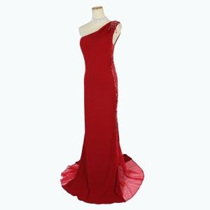 NEW JOVANI RED One-Shoulder Pageant Women Gown
